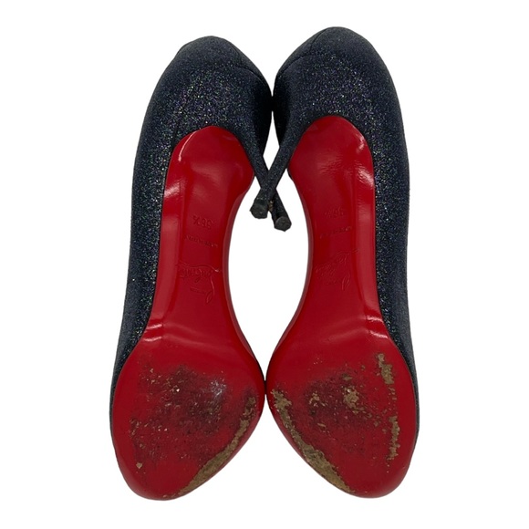 Christian Louboutin Helmour 100 Glitter D’Orsay Stiletto Pumps Size 36.5 - Picture 5 of 8
